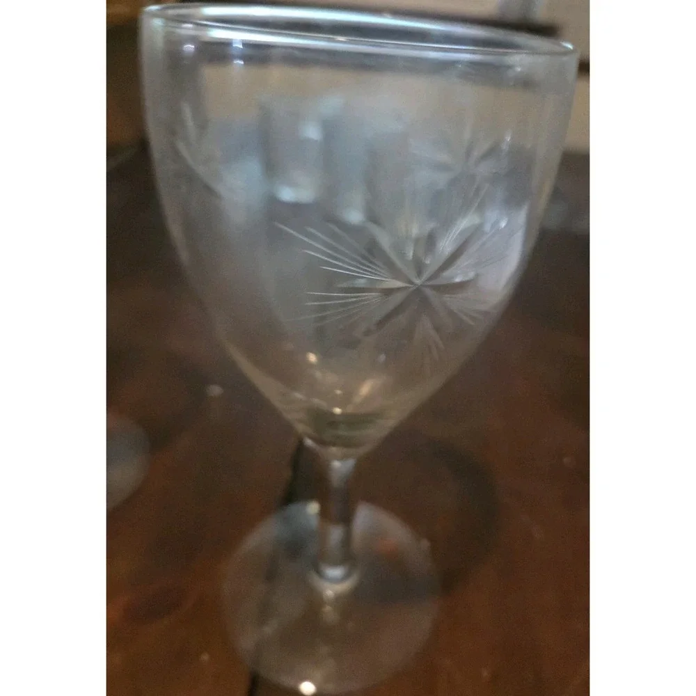 Set 2 VTG Susquehanna Glass Starburst Etched Pattern‎ Barware Gift